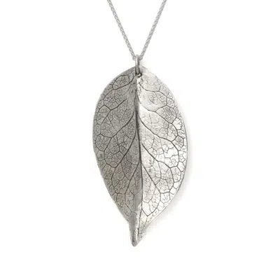 ZULA JEWELRY + DESIGN WOMEN'S SILVER LEAF NECKLACE IN LARGE