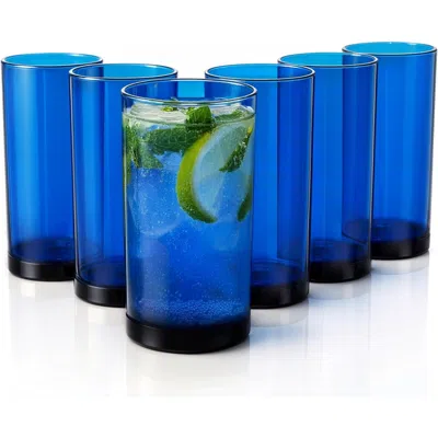 ZULAY KITCHEN ACRYLIC GLASSES DRINKWARE - 6 PIECE UNBREAKABLE PLASTIC TUMBLERS 24OZ