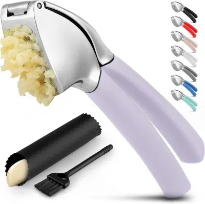 ZULAY KITCHEN GARLIC PRESS WITH SOFT, EASY TO SQUEEZE ERGONOMIC HANDLE