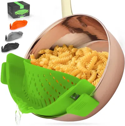 ZULAY KITCHEN ZULAY SILICONE POT STRAINER - ADJUSTABLE SNAP ON STRAINER FOR MOST POTS & PANS