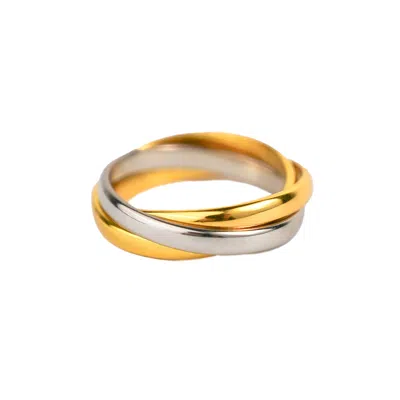 ZYNNIA COLLECTIVE WOMEN'S GOLD / SILVER TWO TONE INTERLINK RING