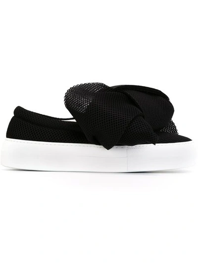 JOSHUA SANDERS bow detail mesh slip-on sneakers