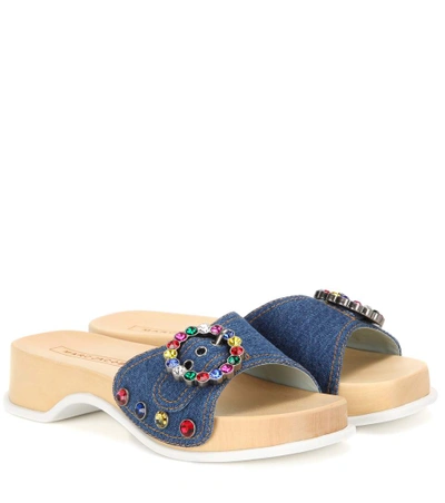MARC JACOBS Anita crystal-embellished denim sandals