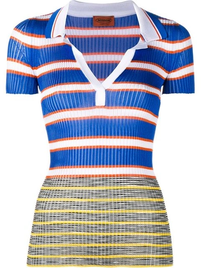 MISSONI Stripe Crochet-Knit Polo Shirt