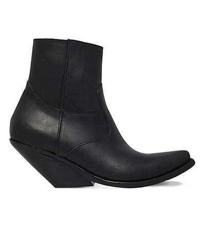 VETEMENTS Slanted-heel leather cowboy boots