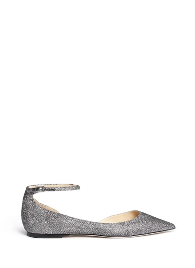 JIMMY CHOO 'Lucy' glitter lamé d'Orsay flats