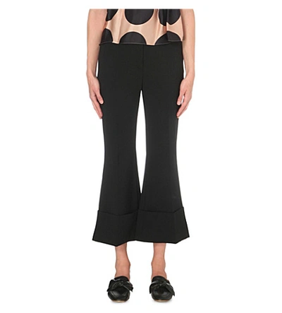 STELLA MCCARTNEY Cropped flared stretch-wool trousers