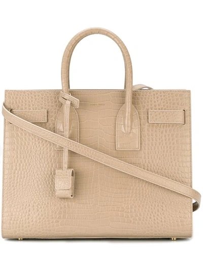SAINT LAURENT SAINT LAURENT SMALL SAC DE JOUR TOTE - NEUTRALS