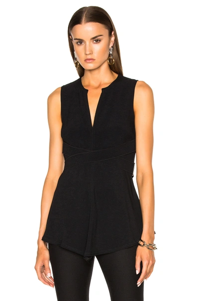 PROENZA SCHOULER Satin Back Crepe Flared Top