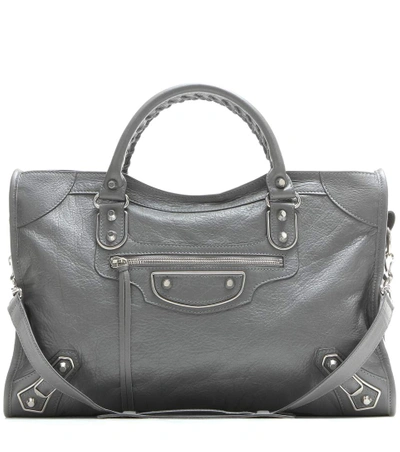 BALENCIAGA Classic Metallic Edge City leather tote