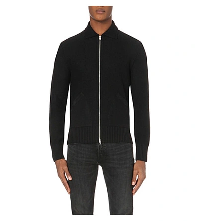 TOM FORD Mcqueen Suede-Trim Knitted Cardigan