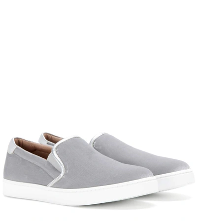 GIANVITO ROSSI VENICE VELVET SLIP-ON SNEAKERS