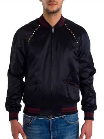 Valentino Rockstud Souvenir Jacket In Navy