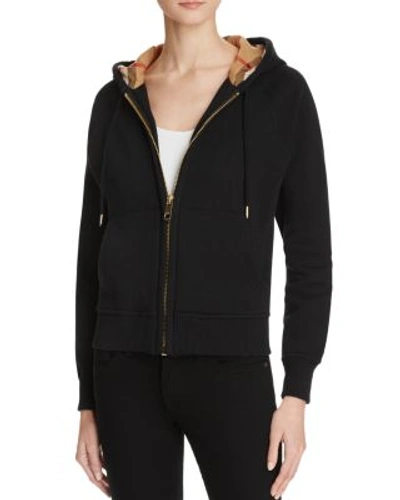 BURBERRY ZIP FRONT HOODED SWEATSHIRT