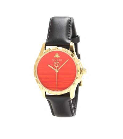 GUCCI G-TIMELESS LE MARCHÉ DES MERVEILLES 38MM LEATHER WATCH