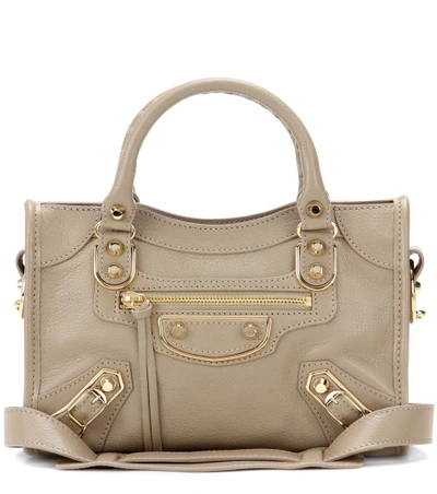 BALENCIAGA CLASSIC METALLIC EDGE MINI CITY LEATHER TOTE
