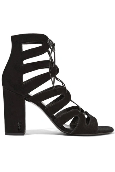 SAINT LAURENT Babies lace-up leather sandals