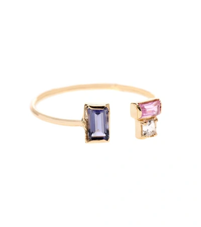 LOREN STEWART Multicoloured Structure 14kt gold ring