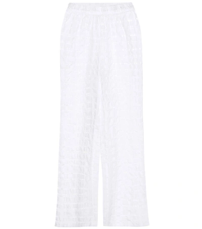 PRISM ATHÉNS CHECK ORGANZA COTTON-BLEND TROUSERS