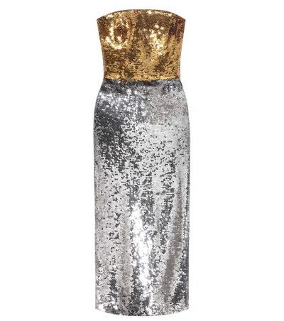 DOLCE & GABBANA Strapless sequinned dress