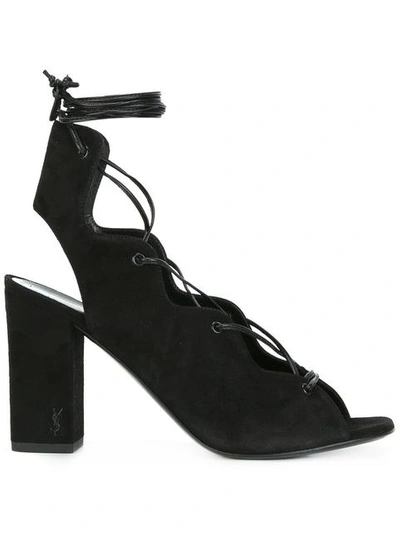 SAINT LAURENT Babies 90 lace-up cage sandals