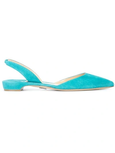 PAUL ANDREW PAUL ANDREW SLING-BACK POINTED BALLERINAS - BLUE