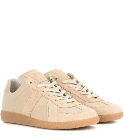 MAISON MARGIELA Replica leather and suede sneakers