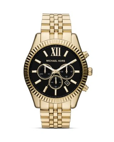MICHAEL KORS Men's Gold Tone Lexington Chronograph Watch, 45mm