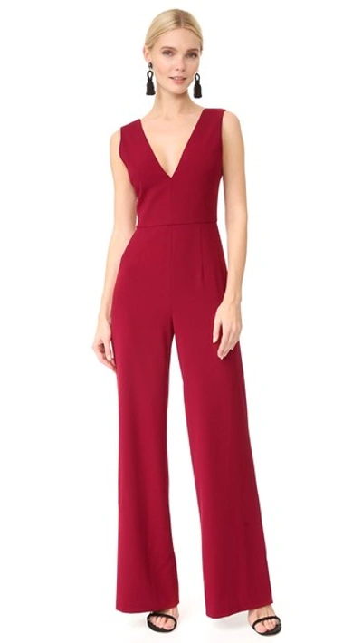 ALICE AND OLIVIA Lina Double V Neck Jumpsuit