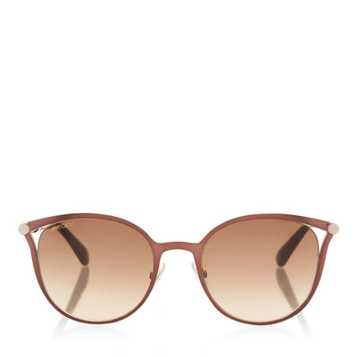 JIMMY CHOO NEIZA Brown Gold Powder Cat-Eye Sunglasses