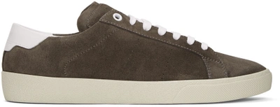 SAINT LAURENT Brown Suede SL/06 Court Classic Sneakers