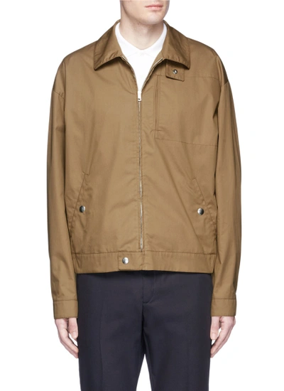 STELLA MCCARTNEY Swallow appliqué cotton Harrington jacket