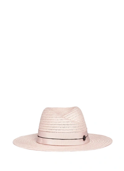 MAISON MICHEL 'VIRGINIE' PETERSHAM BAND CANAPA STRAW HAT