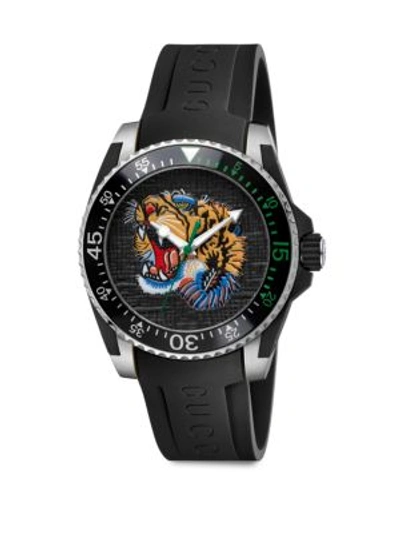 GUCCI Gucci Dive Stainless Steel & Black Rubber Strap Watch