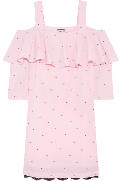 PAUL & JOE Off-the-shoulder lace-trimmed cotton-jacquard mini dress