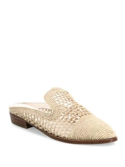 Robert Clergerie Antes Raffia Mules In Natural