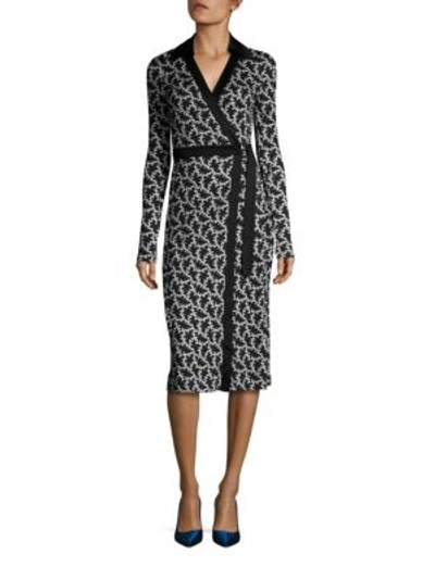 DIANE VON FURSTENBERG Long Sleeve Silk Wrap Dress