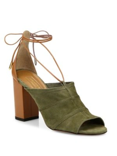 AQUAZZURA Very Eugenie Suede Tie-Up Sandals