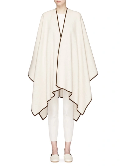 THE ROW 'Dusana' goatskin suede trim Merino wool-cashmere cape