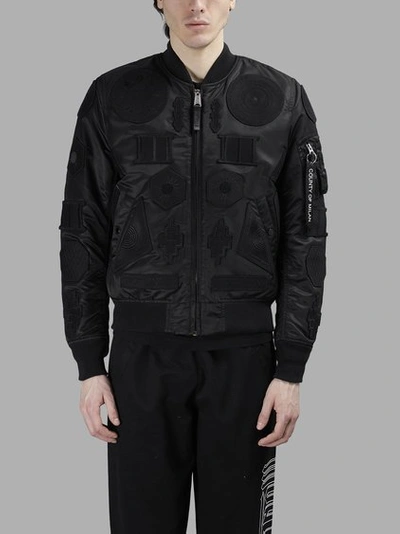 MARCELO BURLON COUNTY OF MILAN MARCELO BURLON - COUNTY OF MILAN MEN'S BLACK RAYEN BOMBER JACKET