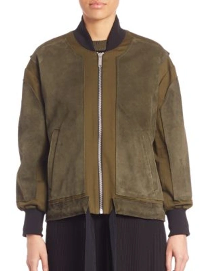 PUBLIC SCHOOL Contrast Trimmed Goat Suede Jacket