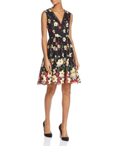 ALICE AND OLIVIA ALICE + OLIVIA BECCA FLORAL FIT-AND-FLARE DRESS