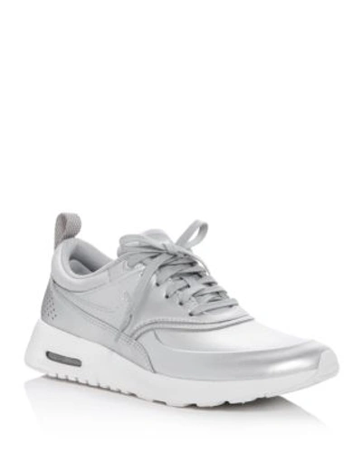 NIKE AIR MAX THEA METALLIC LACE UP SNEAKERS