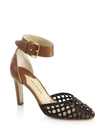 PAUL ANDREW Ragnar 85 Woven Leather d'Orsay Pumps