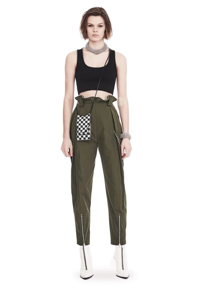 ALEXANDER WANG HIGH WAISTED ARMY PANTS WITH BALLCHAIN