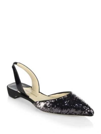 PAUL ANDREW Rhea Sequined Slingback Flats