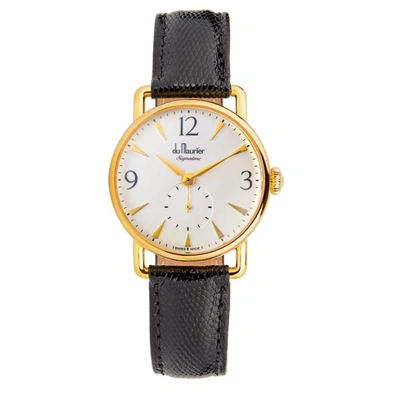 DU MAURIER  Daphne Signature Gold with Silver Dial & Black Strap