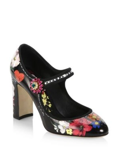 DOLCE & GABBANA Floral-Print Mary Jane Pumps