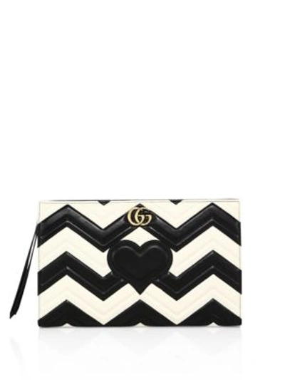 GUCCI GG Marmont Matelassé Leather Clutch