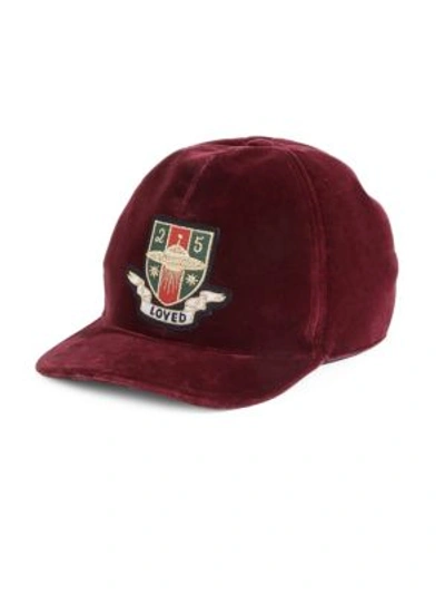 GUCCI Embroidered Velvet Baseball Cap